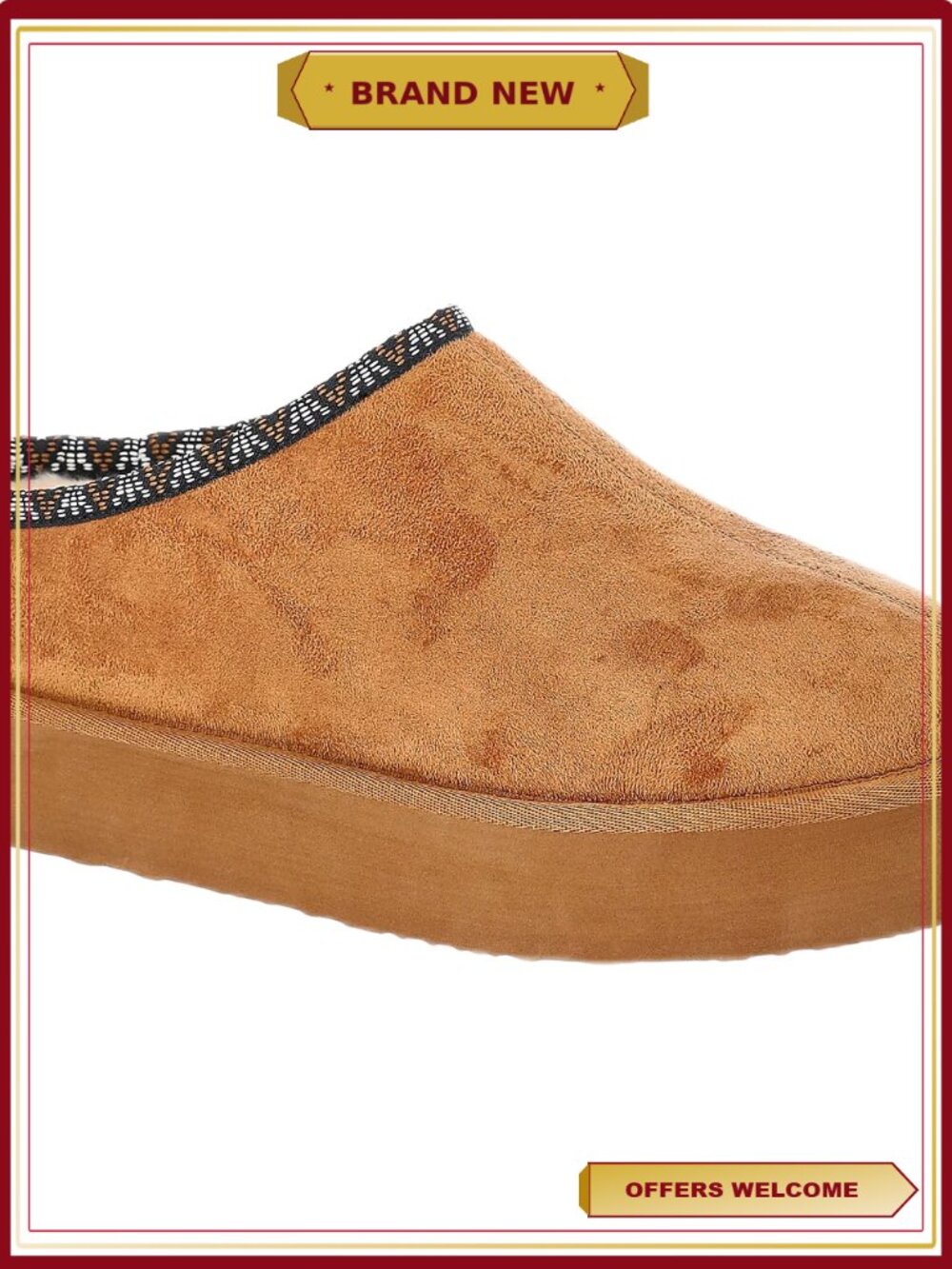 Faux Fur Lined Platform Clog Slippers Cozy House Shoes
